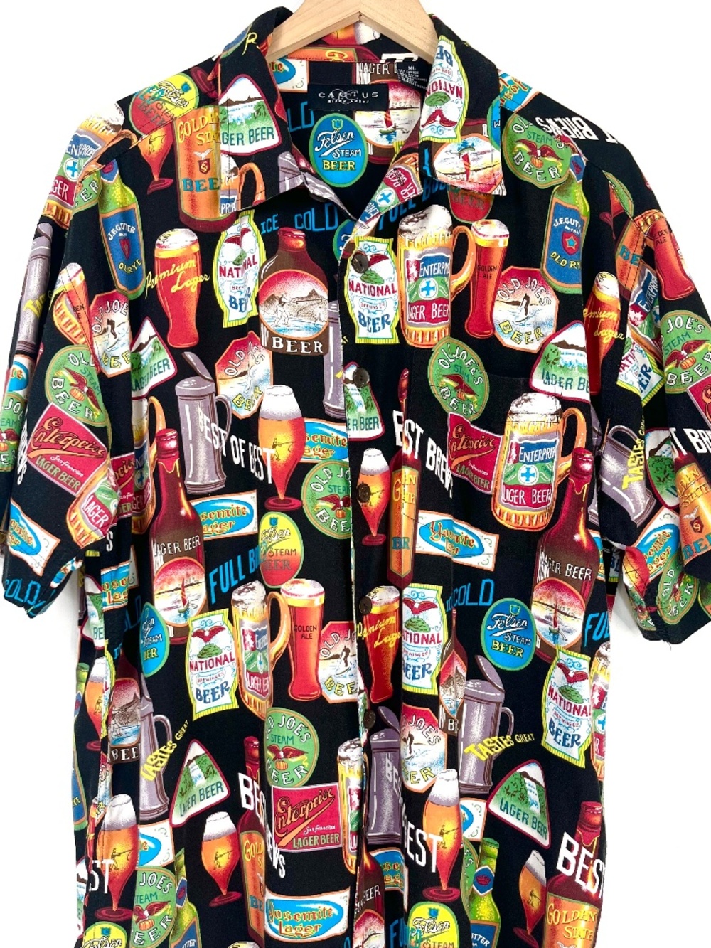 Cactus Beer Ale Print Camp Style Shirt Vintage Hawaiian Shirt